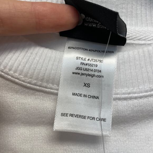 Disney Women's Vintage Mickey Mouse Skiing Sweatshirt White Size XS - Picture 5 of 6